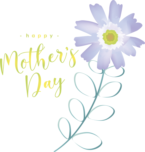 Transparent Mother's Day Drawing Design Floral design for Happy Mother's Day for Mothers Day