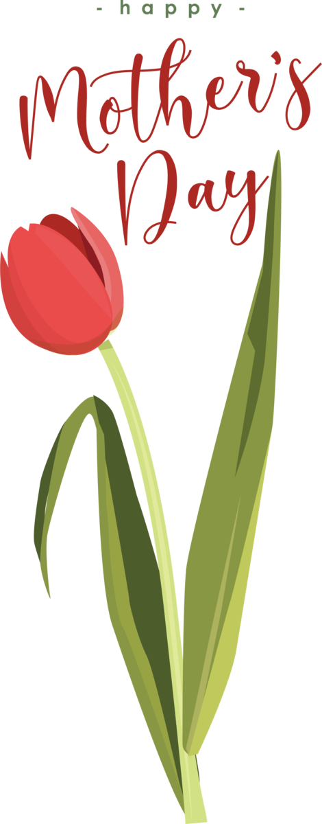 Transparent Mother's Day Leaf Plant stem Floral design for Happy Mother's Day for Mothers Day