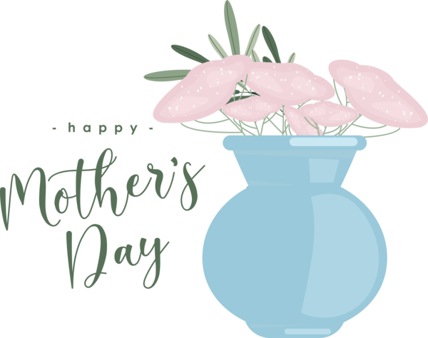 Transparent Mother's Day Flower Text Font for Happy Mother's Day for Mothers Day