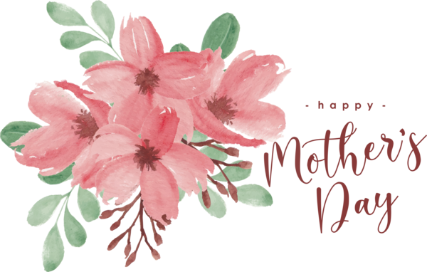 Transparent Mother's Day Flower Cherry blossom Floral design for Happy Mother's Day for Mothers Day