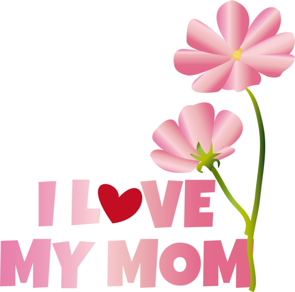 Transparent Mother's Day Floral design Herbaceous plant Cut flowers for Love You Mom for Mothers Day