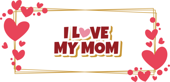 Transparent Mother's Day Valentine's Day Birthday Heart for Love You Mom for Mothers Day