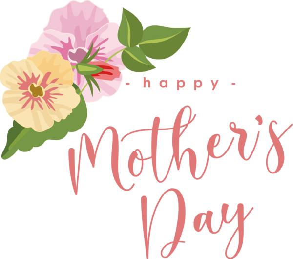 Transparent Mother's Day Floral design  Flower for Happy Mother's Day for Mothers Day