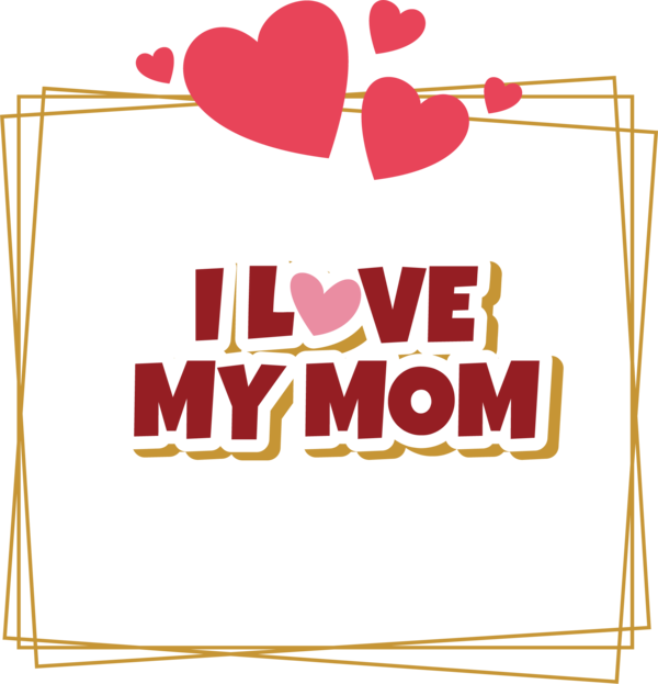 Transparent Mother's Day M-095 Line Logo for Love You Mom for Mothers Day