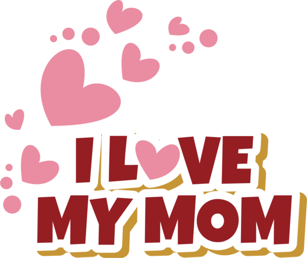 Transparent Mother's Day M-095 Cartoon Logo for Love You Mom for Mothers Day