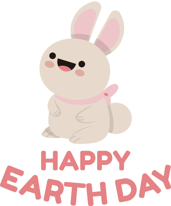 Transparent Earth Day Hares Rabbit Easter Bunny for Happy Earth Day for Earth Day