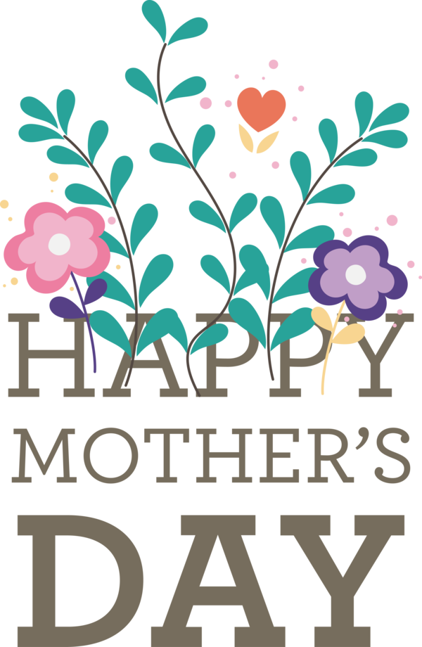 Transparent Mother's Day Design Floral design Flower for Happy Mother's Day for Mothers Day