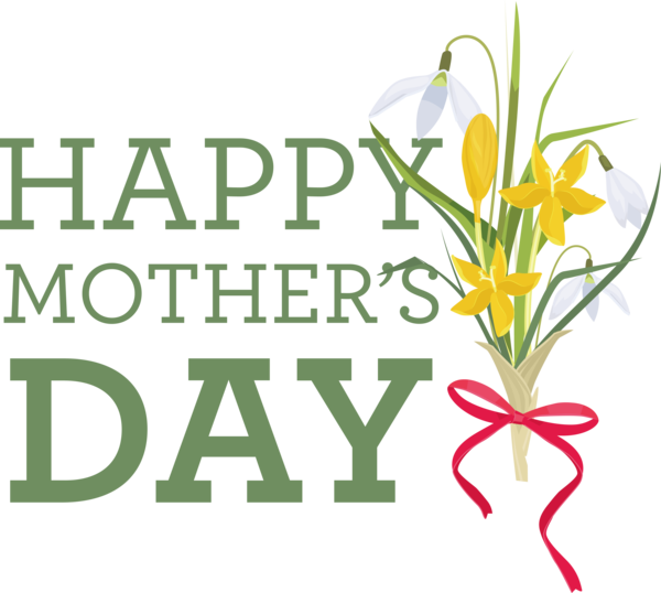 Transparent Mother's Day Floral design Plant stem Flower for Happy Mother's Day for Mothers Day