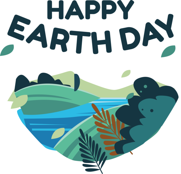 Transparent Earth Day Leaf Design Logo for Happy Earth Day for Earth Day