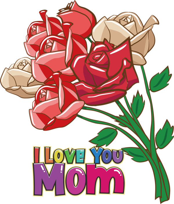 Transparent Mother's Day Garden roses Flower Hybrid tea rose for Love You Mom for Mothers Day