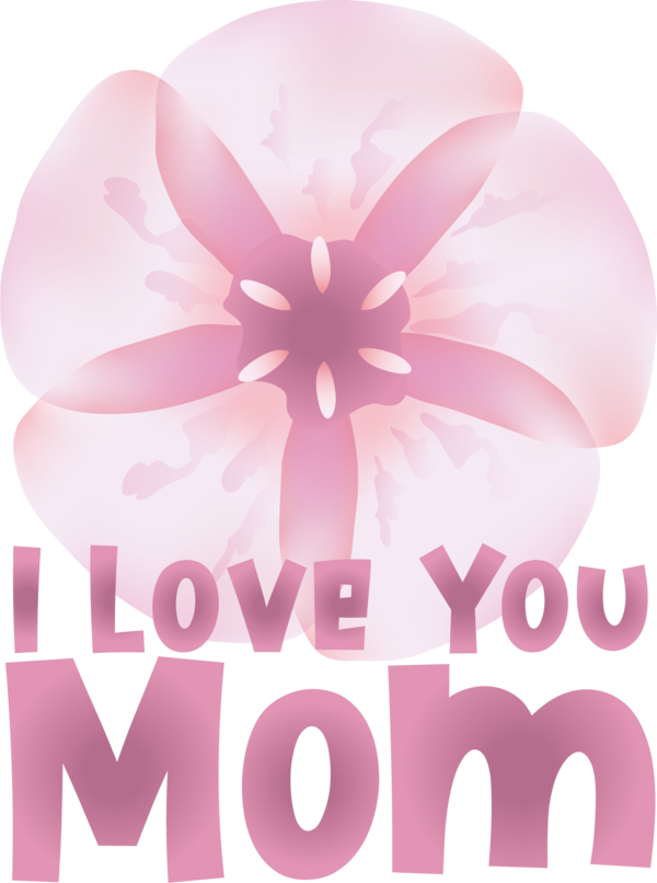 Transparent Mother's Day Flower Design Petal for Love You Mom for Mothers Day