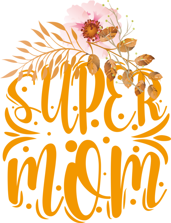 Transparent Mother's Day Floral design Cut flowers Design for Super Mom for Mothers Day