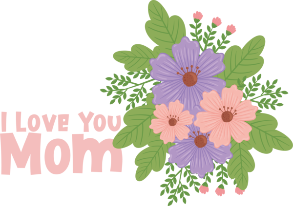 Transparent Mother's Day Floral design Cut flowers Flower for Love You Mom for Mothers Day