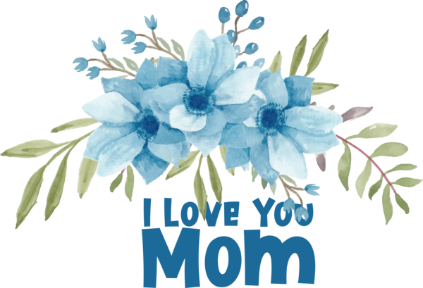 Transparent Mother's Day Floral design Flower bouquet Flower for Love You Mom for Mothers Day