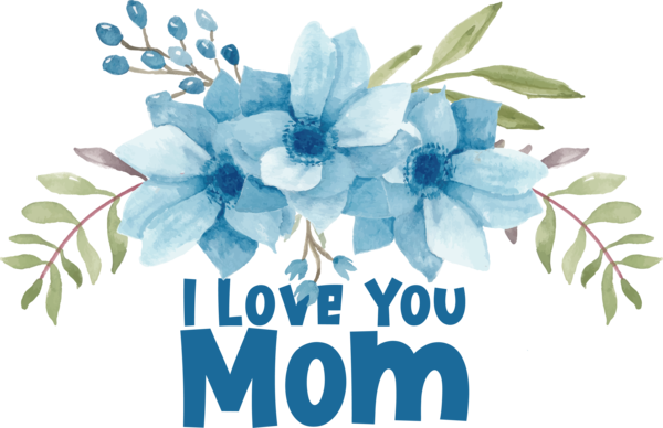Transparent Mother's Day Floral design Flower FLOWER FRAME for Love You Mom for Mothers Day
