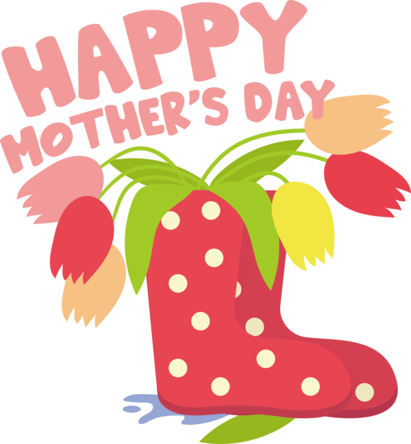 Transparent Mother's Day Flower Design Cartoon for Happy Mother's Day for Mothers Day