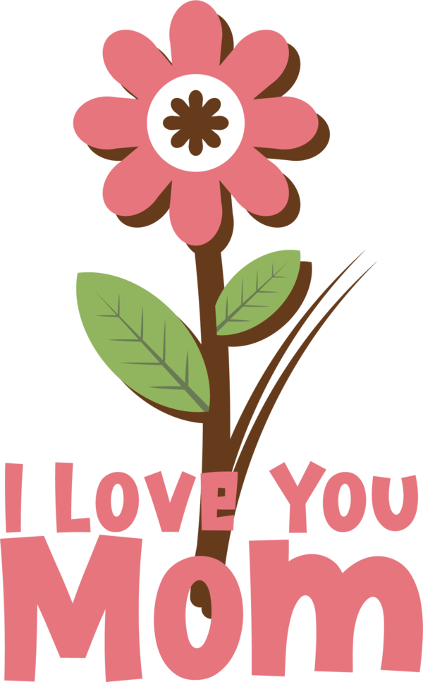 Transparent Mother's Day Flower Painting Design for Love You Mom for Mothers Day