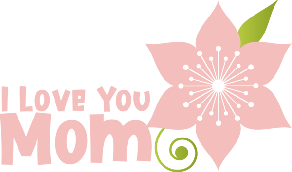 Transparent Mother's Day Flower Design Floral design for Love You Mom for Mothers Day