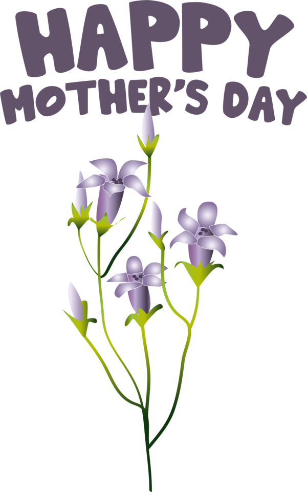 Transparent Mother's Day Floral design Plant stem Cut flowers for Happy Mother's Day for Mothers Day