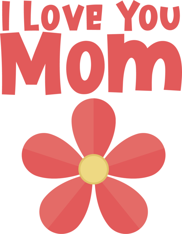 Transparent Mother's Day Design Logo Flower for Love You Mom for Mothers Day