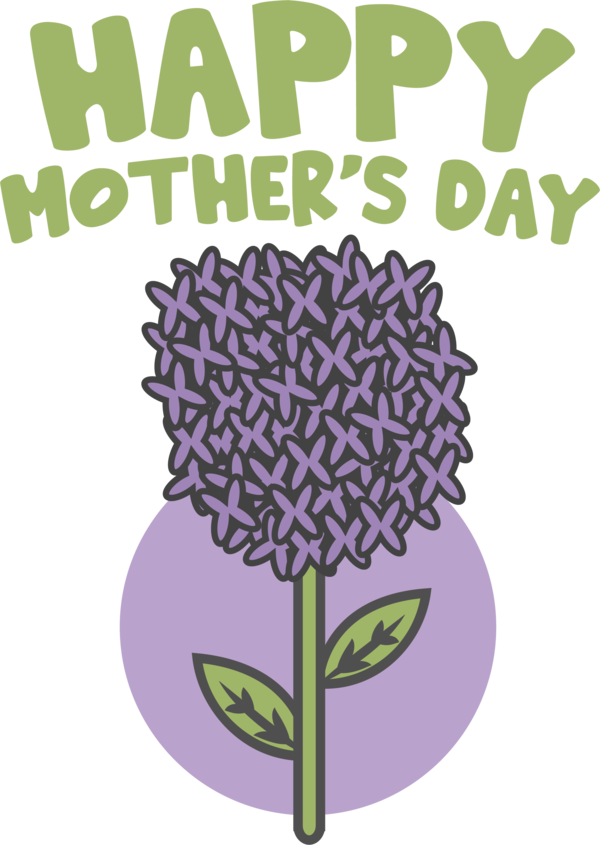 Transparent Mother's Day Flower Lilac Violet for Happy Mother's Day for Mothers Day