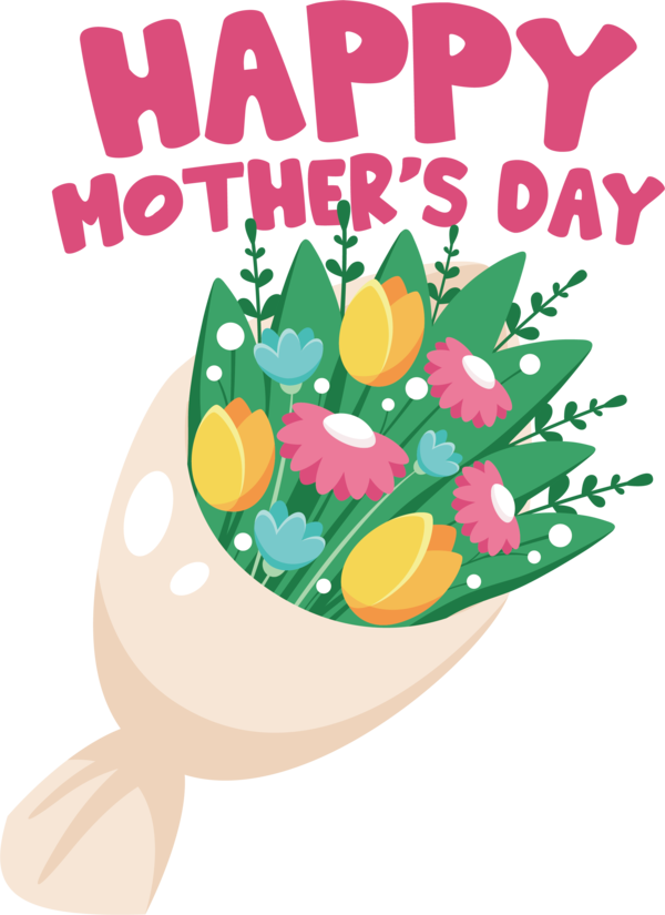 Transparent Mother's Day Leaf Floral design Design for Happy Mother's Day for Mothers Day