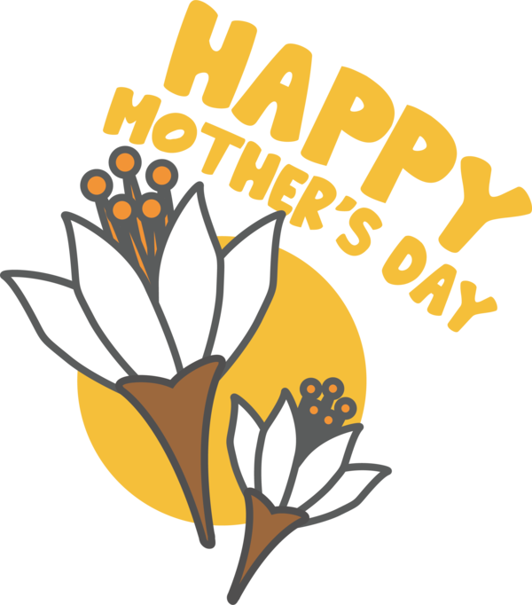 Transparent Mother's Day Flower Yellow Leaf for Happy Mother's Day for Mothers Day