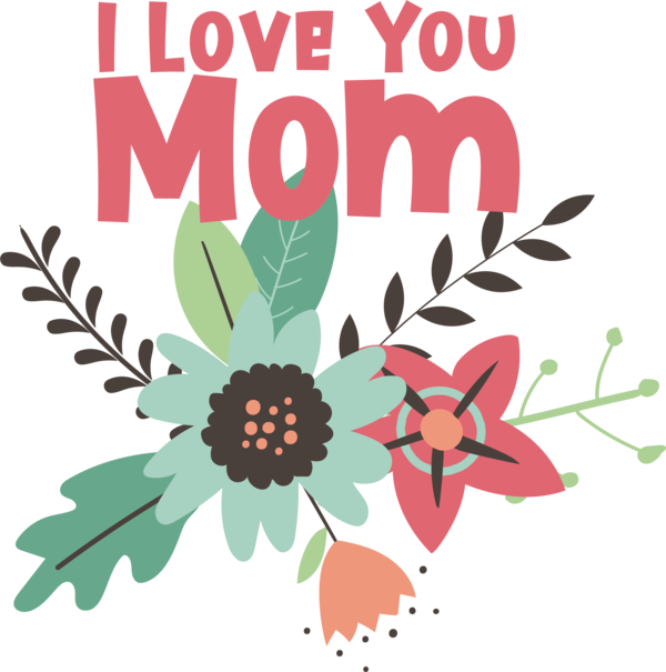 Transparent Mother's Day Clip Art for Fall Design Icon for Love You Mom for Mothers Day
