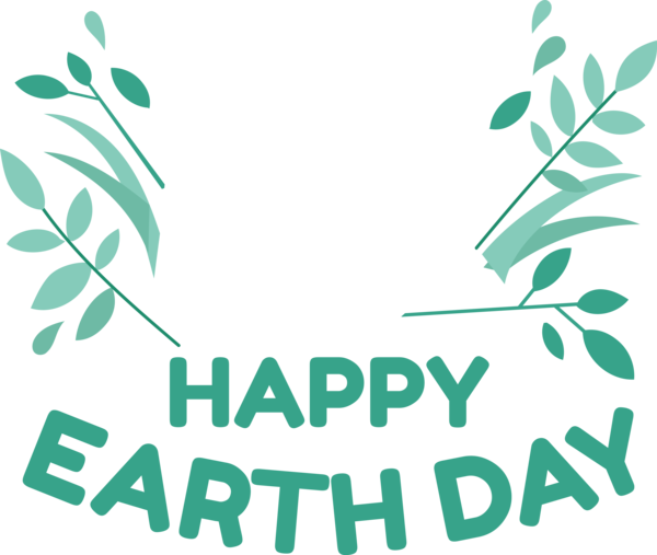 Transparent Earth Day Leaf Plant stem Logo for Happy Earth Day for Earth Day