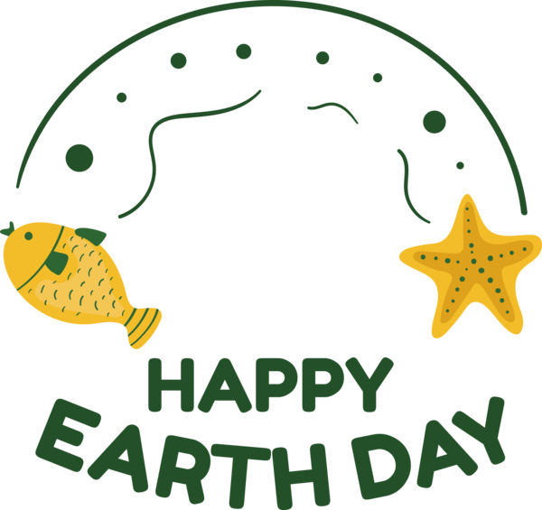 Transparent Earth Day Leaf Cartoon Fish for Happy Earth Day for Earth Day