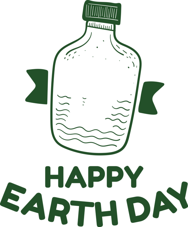 Transparent Earth Day Glass bottle Human Logo for Happy Earth Day for Earth Day