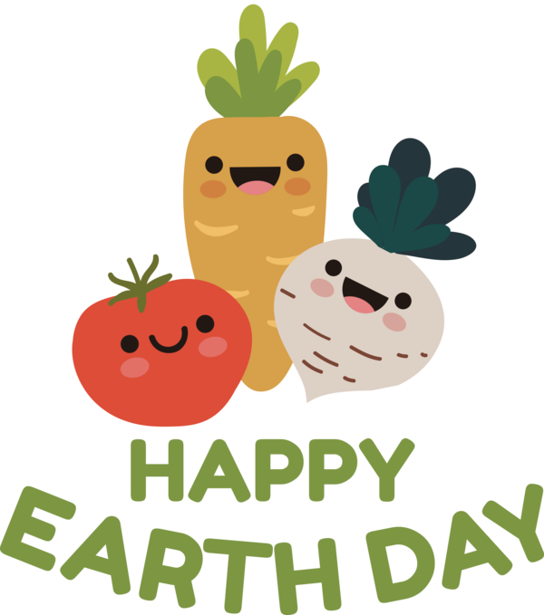 Transparent Earth Day Cartoon Vegetable Fruit for Happy Earth Day for Earth Day