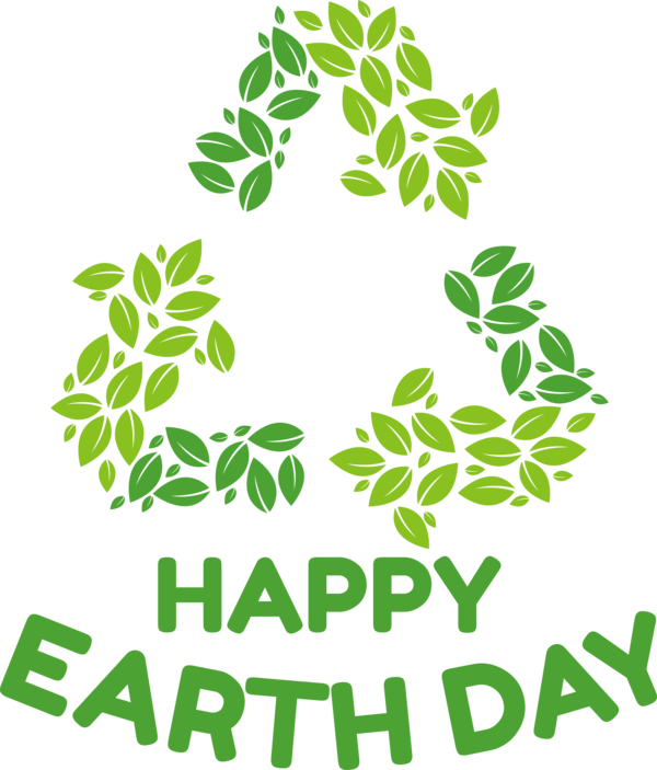 Transparent Earth Day Leaf Plant stem Floral design for Happy Earth Day for Earth Day