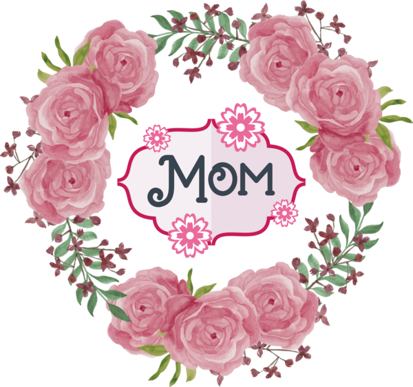 Transparent Mother's Day Watercolor painting Floral design Flower for Super Mom for Mothers Day