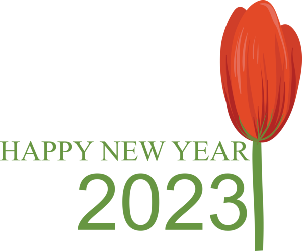 Transparent New Year Flower Logo Line for Happy New Year 2023 for New Year