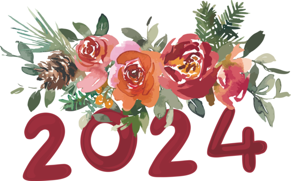Transparent New Year calendar Calendar year Julian calendar for Happy New Year 2024 for New Year
