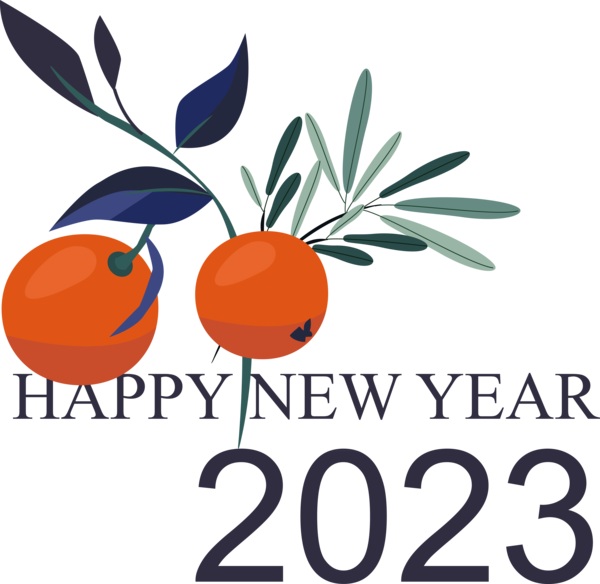 Transparent New Year Logo Flower Line for Happy New Year 2023 for New Year