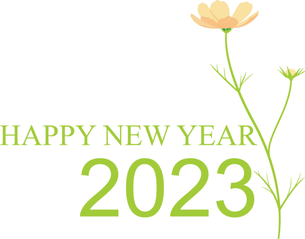 Transparent New Year Leaf Cut flowers Plant stem for Happy New Year 2023 for New Year