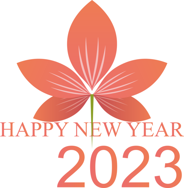 Transparent New Year Leaf Flower Logo for Happy New Year 2023 for New Year
