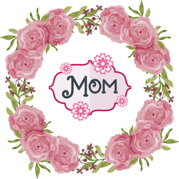 Transparent Mother's Day Flower Floral design Rose for Super Mom for Mothers Day