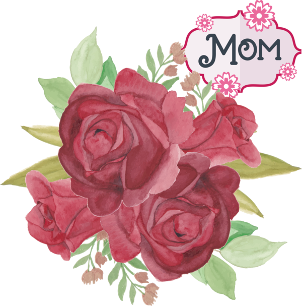 Transparent Mother's Day Flower bouquet Floral design Flower for Super Mom for Mothers Day