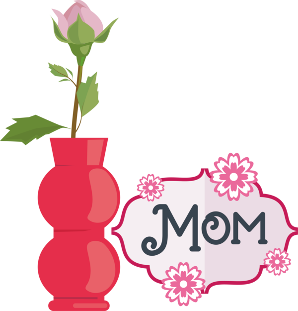 Transparent Mother's Day Floral design Flower Design for Super Mom for Mothers Day