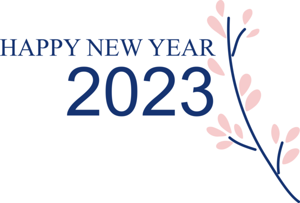 Transparent New Year Logo Design Line for Happy New Year 2023 for New Year