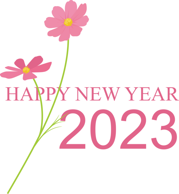 Transparent New Year Plant stem Cut flowers University of South Florida for Happy New Year 2023 for New Year