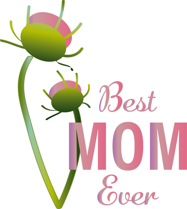 Transparent Mother's Day Plant stem Cut flowers Design for Happy Mother's Day for Mothers Day