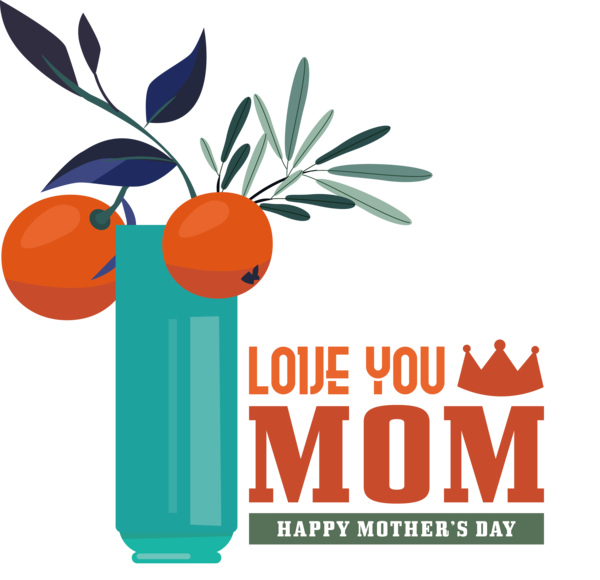 Transparent Mother's Day calendar Design Floral design for Love You Mom for Mothers Day