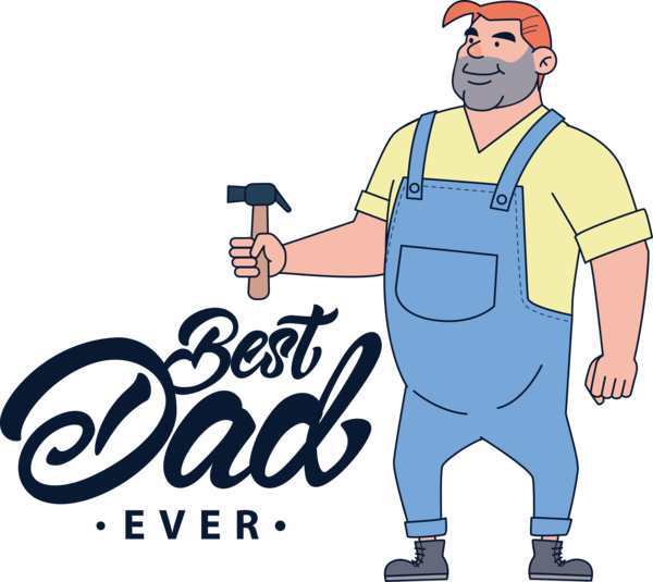Transparent Father's Day Human Cartoon Joint for Happy Father's Day for Fathers Day