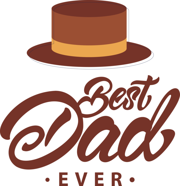 Transparent Father's Day Logo Hat Text for Happy Father's Day for Fathers Day