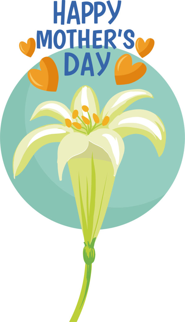 Transparent Mother's Day Flower Line Logo for Happy Mother's Day for Mothers Day