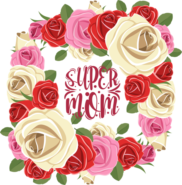 Transparent Mother's Day Garden roses Black rose Flower for Super Mom for Mothers Day